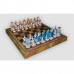 Шахматы Nigri Scacchi "Китайско-монгольское завоевание", 48 x 48 см (полистоун, кожа) | SP2+CD48