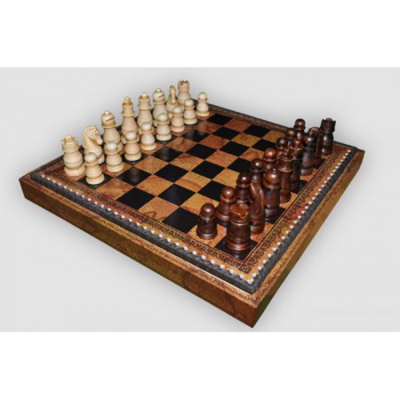 Шахматы Nigri Scacchi "Классика", 35 x 35 см (полистоун, кожа) | S21+CD35