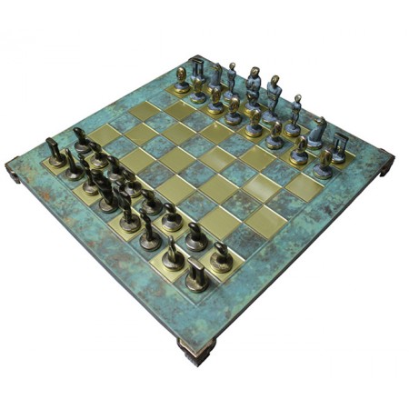 Шахматы Manopoulos "Кикладское искусство", бирюзовые 44х44см (S23BTIR)
