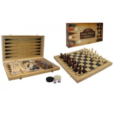 УЦІНКА! Набір з трьох ігор (шахи, нарди, шашки). 35 х 35 см