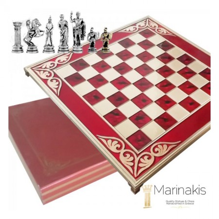 Шахматы "Римляне" (45 х 45 см) (красный). Marinakis 086-4503KR