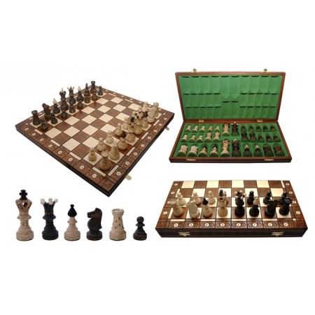 Шахматы AMBASSADOR, 54 см, коричневые, Gniadek 1000