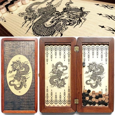 Нарды деревянные малые "Китайский дракон" 31140-10