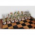 Шахматы Nigri Scacchi "Бой римлян с варварами", 35 x 35 см (полистоун, кожа, поле Старинная карта) | SP34.35+CD35M