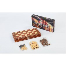 Магнітні шахи + нарди та шашки, дерев’яні, 24x24 см, W7701H
