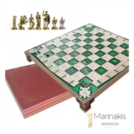 Шахматы "Римляне" (32 х 32 см) (зеленый). Marinakis 086-3514KG