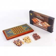 Нарди дерев’яні BAKU XLY740-B із шахами (42см x 46см)