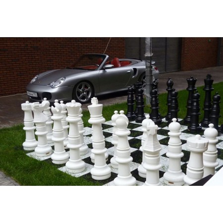 Гигантские садовые (парковые) шахматы + шашки СШ-36, король 91,5 см, пластик